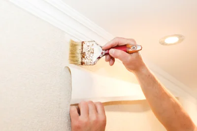 Pose de papier peint à Melleran — revêtements muraux et toiles de verre